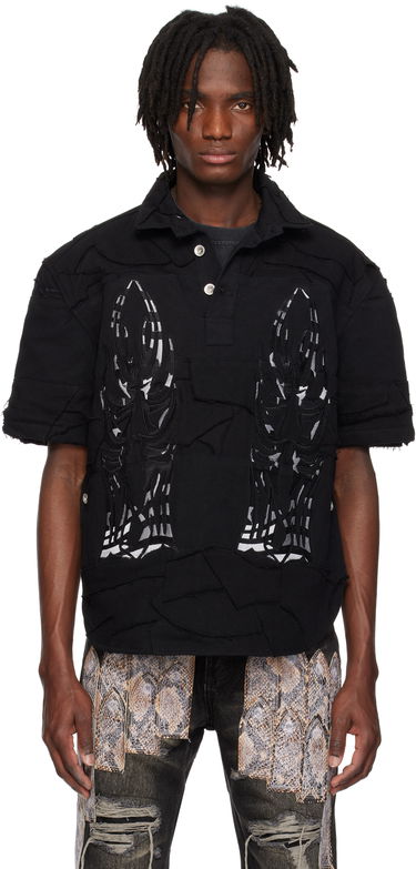Polo tričko Who Decides War Who Decides War 'WDW' Winged Denim Polo Čierna | 1110580002SS25, 0