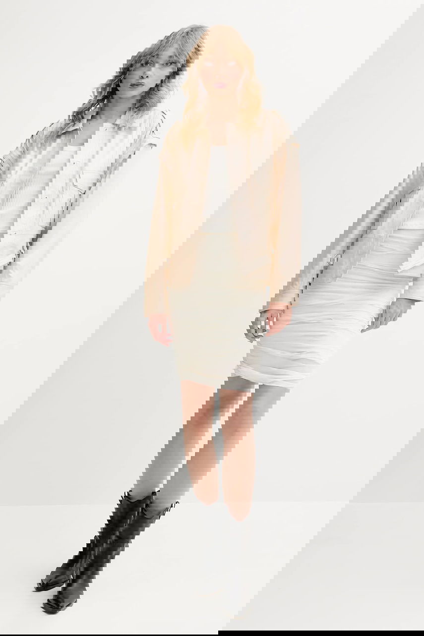 Sukňa Maison Margiela MM6 Maison Margiela Ruched Mini Skirt Béžová | S62DA0037.S24423.962, 1