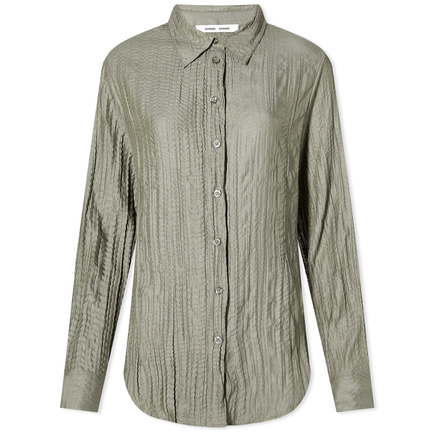 Košeľa Samsoe Samsoe Samsøe Samsøe Saisabel Crinkled Shirt, Size Large Zelené | F24100131-180515TCX, 1