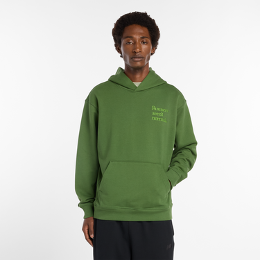 Mikina New Balance Hoodie with 'Runners aren't normal' Slogan Zelené | NBMT53918DAE, 0