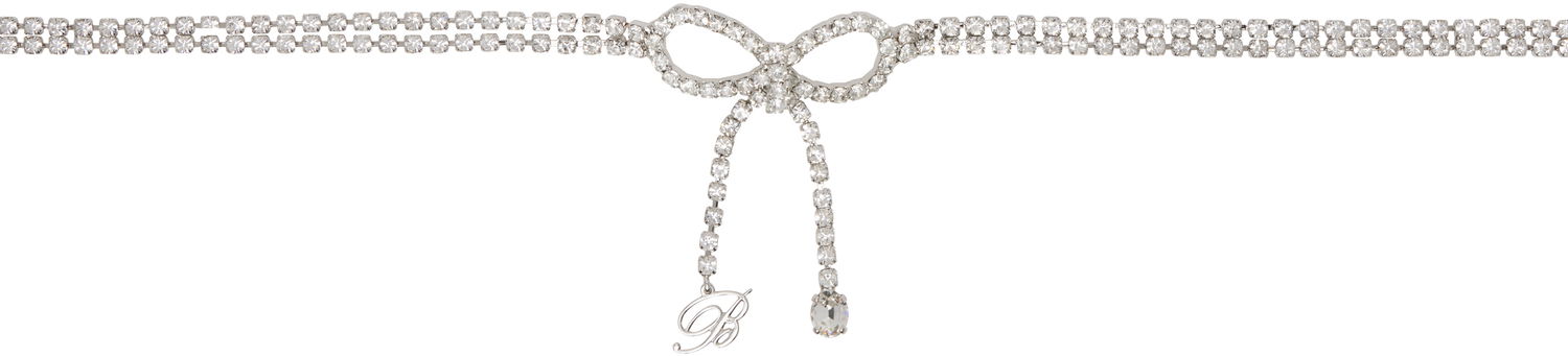 Opasok Blumarine Blumarine Rhinestone Bow Belt Metalická | P522W306A, 0