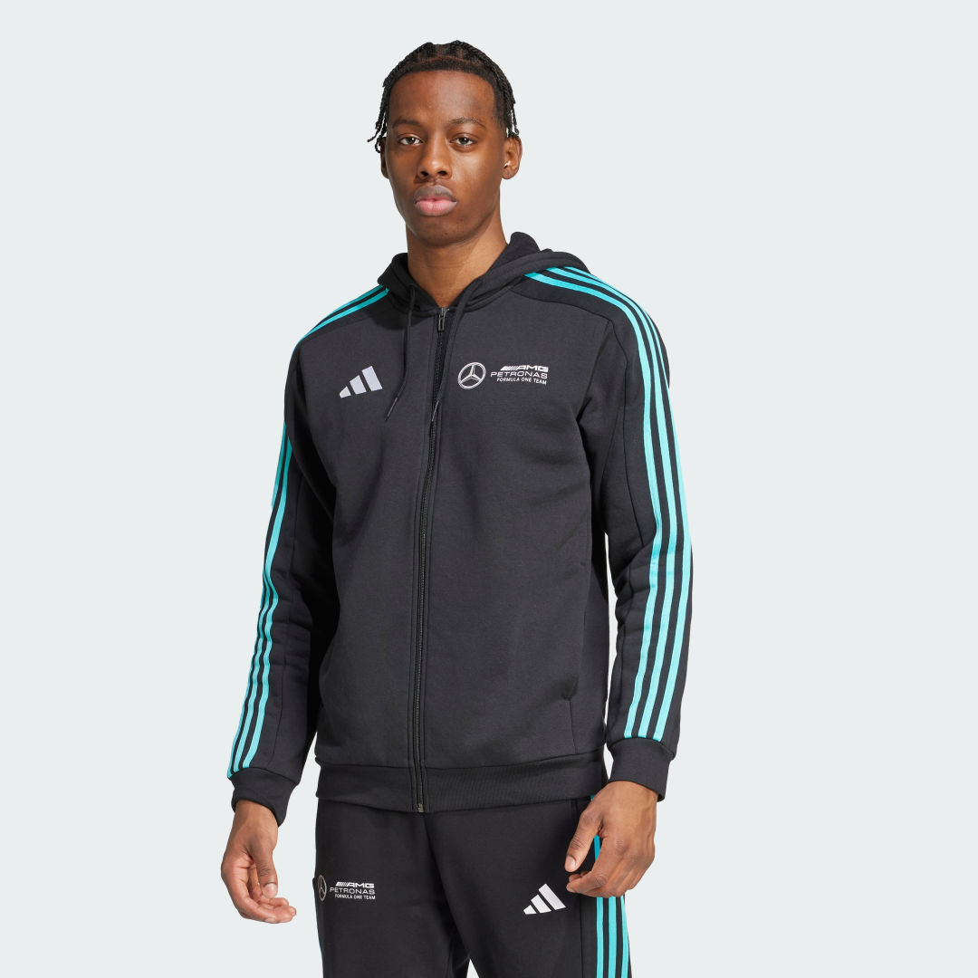 Mikina adidas Performance Mercedes-AMG Petronas Formula One Team DNA Full Zip Hoodie Čierna | JV5437, 0