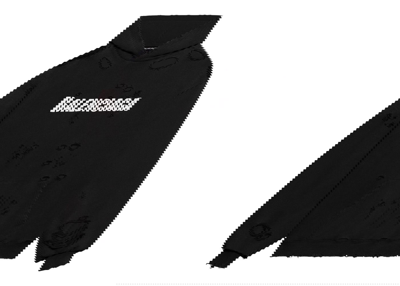 Mikina Balenciaga Caps Destroyed Oversize Fit Hoodie Čierna | 659403TKVB61093, 0