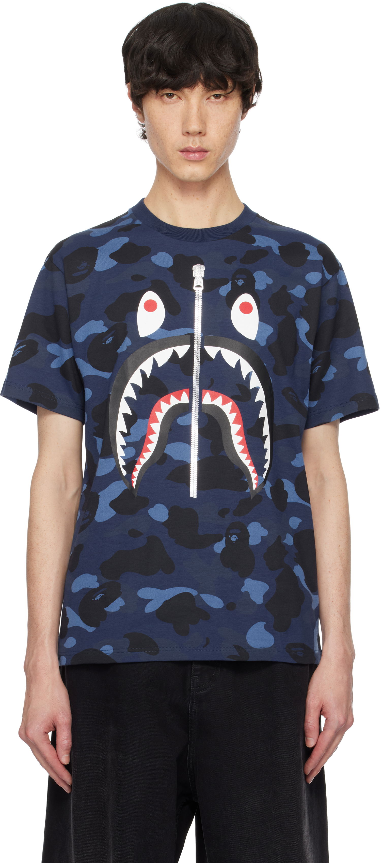 Tričko BAPE Camo Shark Graphic T-shirt Modrá | 001CSK801008M, 0