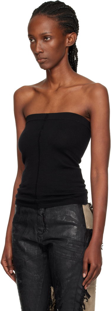 Tielko Rick Owens Rick Owens Concordians Runway Ribbed Tube Top Čierna | RO02E4674 WS, 3