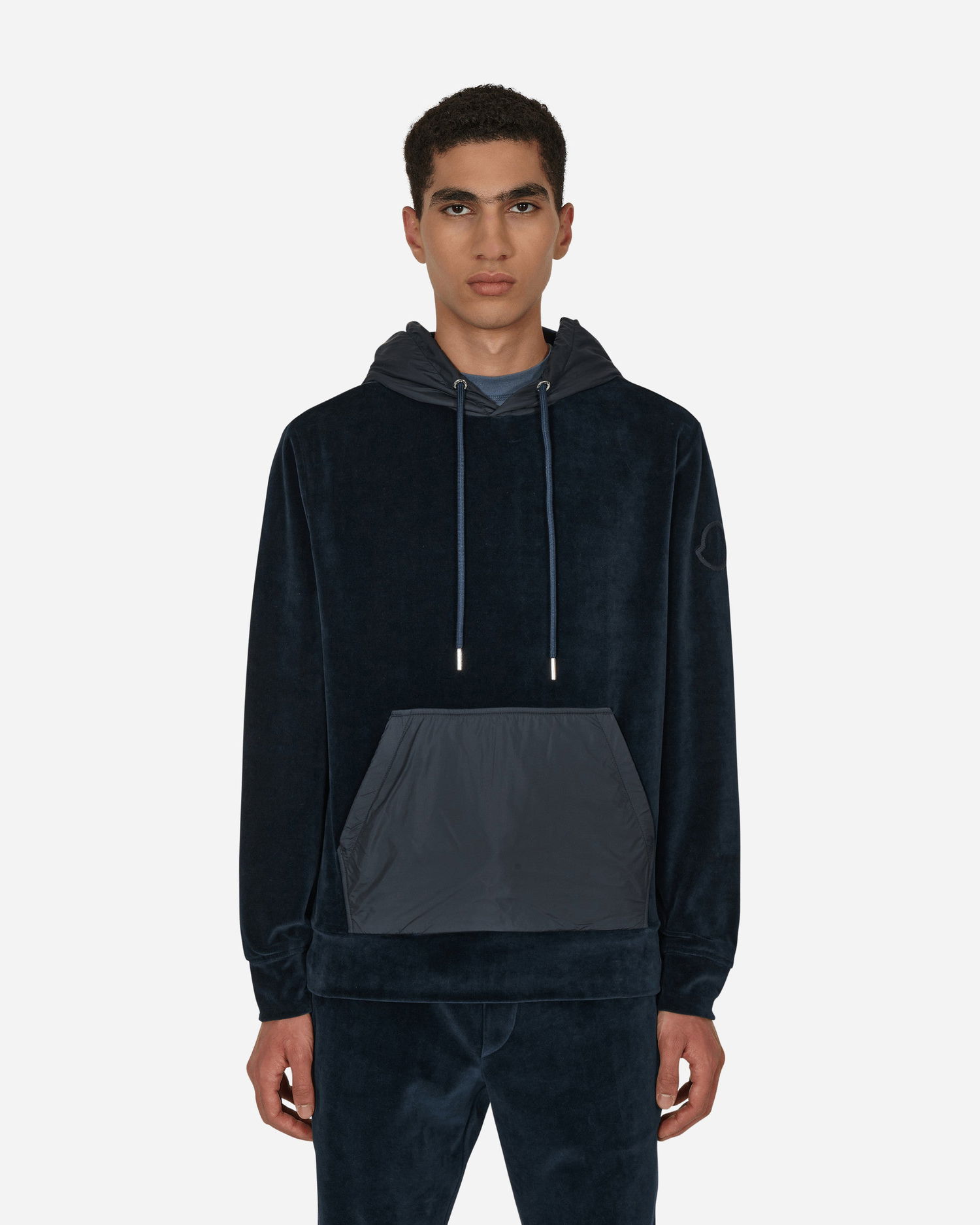 Mikina Moncler Velvet Hooded Sweatshirt Navy | H20918G00026 778, 0