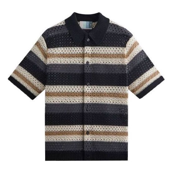 Polo tričko KITH Thompson Crochet Striped Buttondown Shirt Rôznofarebný | KHM031095-001