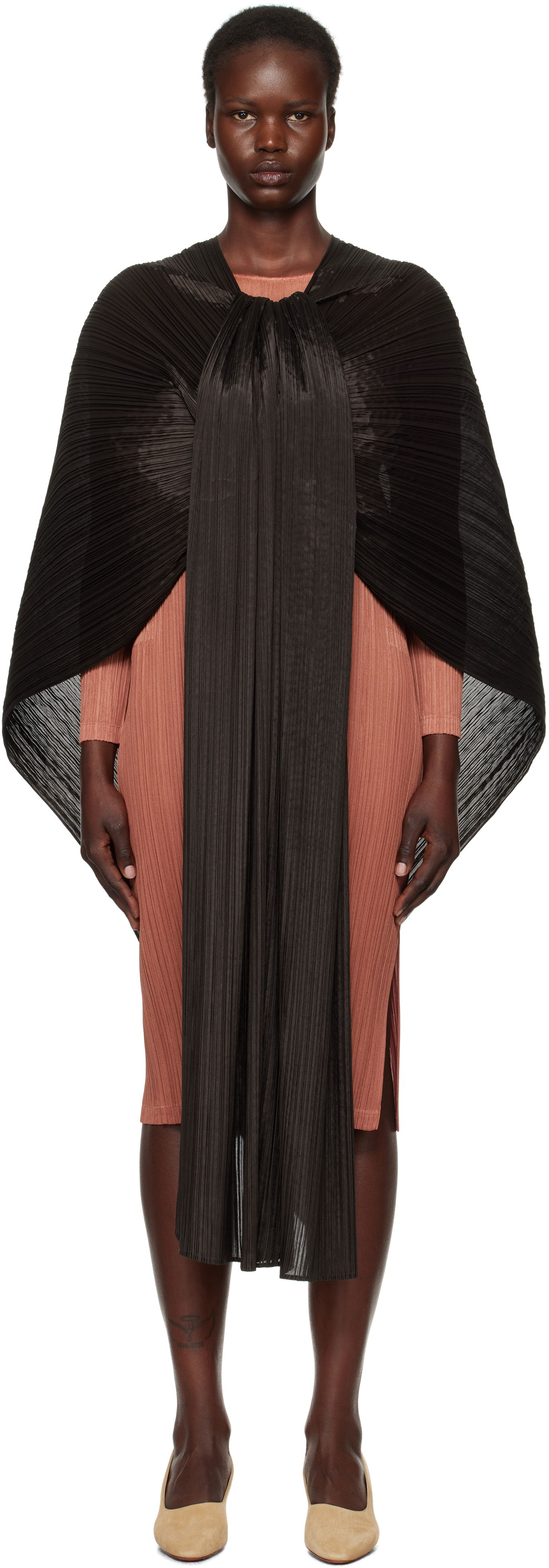 Šál Pleats Please Issey Miyake Pleats Please Issey Miyake Madame-T December Pleated Stole Čierna | PP49AD231, 0