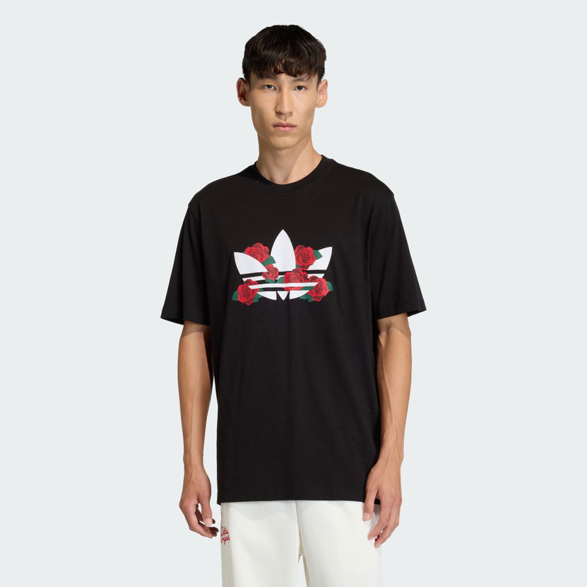 Tričko adidas Performance T-Shirt Trefoil Series Roses Čierna | KS7621