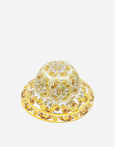 Klobúk Dolce & Gabbana Dolce & Gabbana Poplin Bucket Hat With Majolica Print Žltá | LB4H48G7E1JH03TN, 2