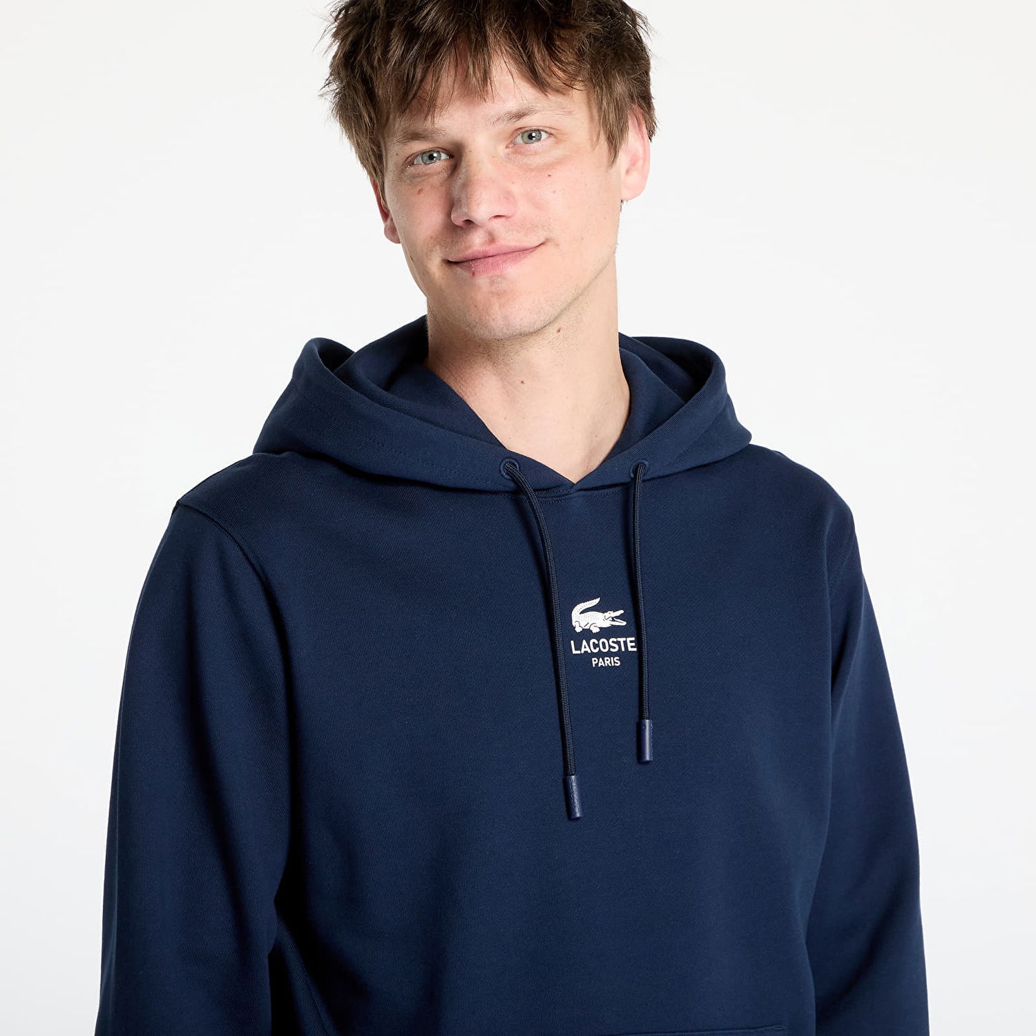 Mikina Lacoste Lacoste Non Brushed Fleece Hoodie Navy | SH2740 166, 1