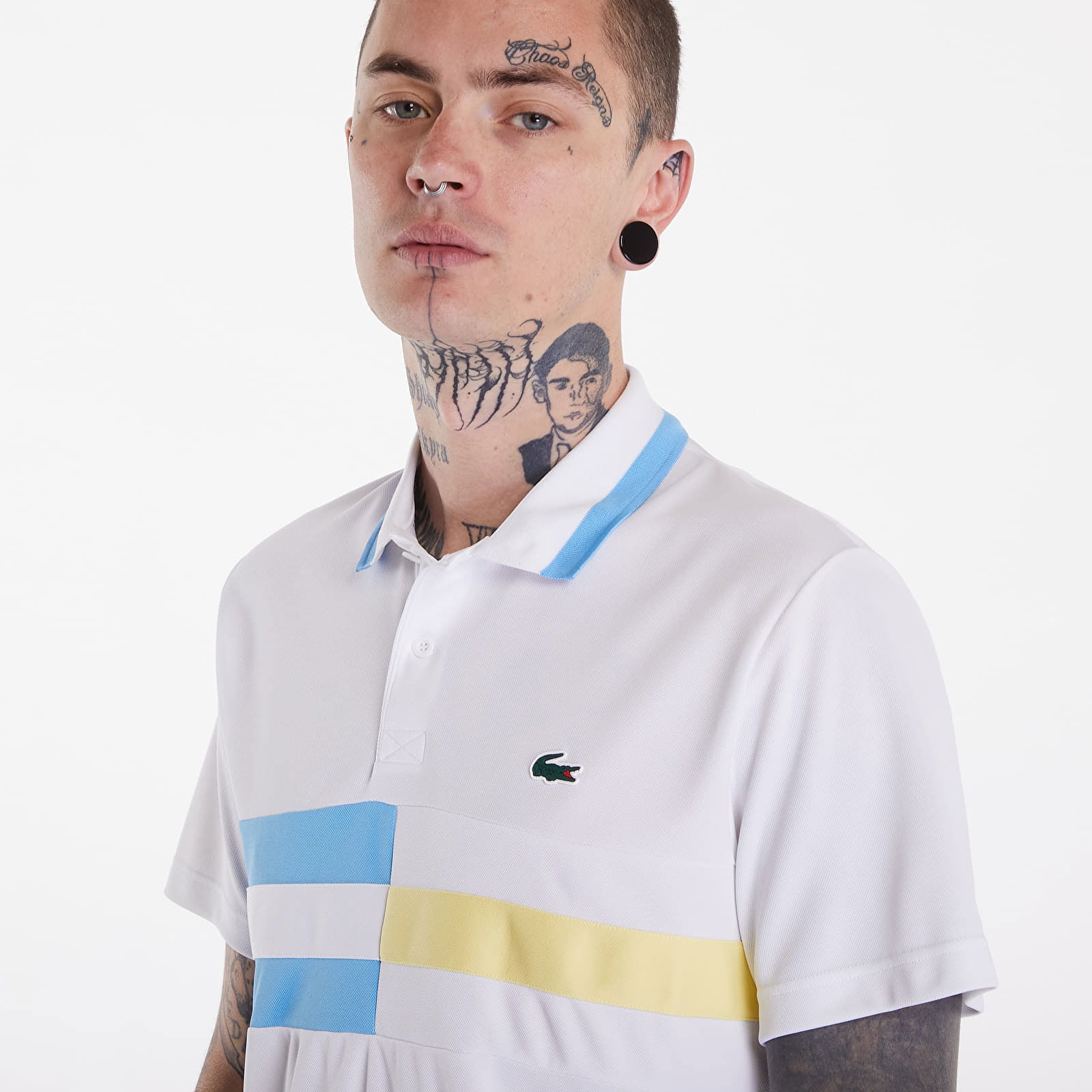 T-Shirt S/S Polo White/ Bonnie/ Yellow