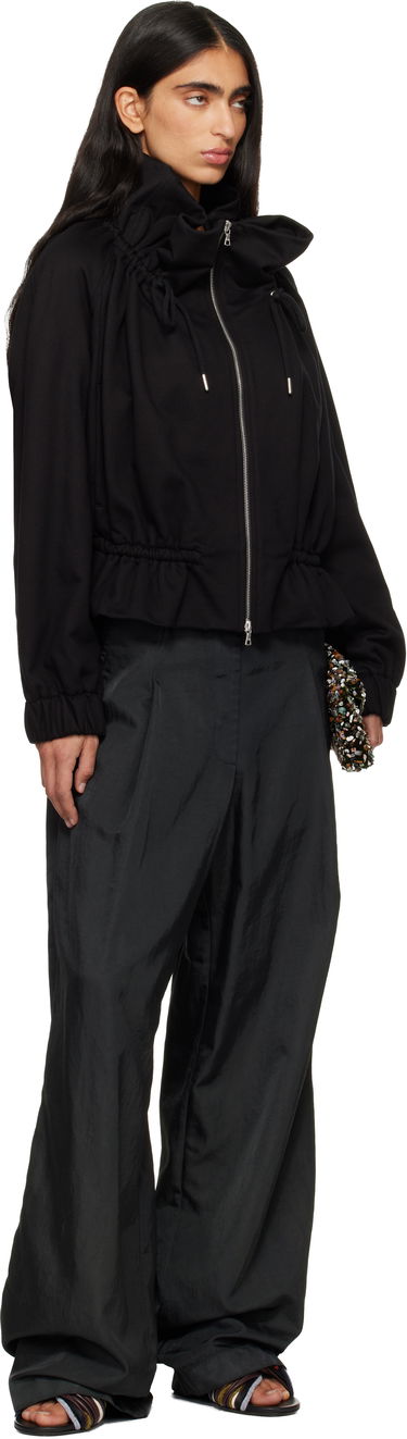 Bunda Dries Van Noten Dries Van Noten Cocoon Jersey High-Neck Drawstring Track Jacket Čierna | 252-011136-2611, 3