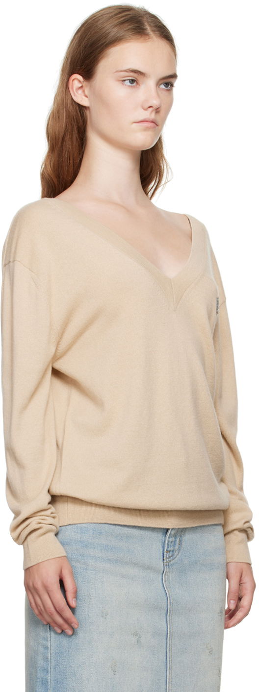 Sveter We11done Deep V-Neck Sweater Béžová | WD-KT2-24-642-W-BG, 1