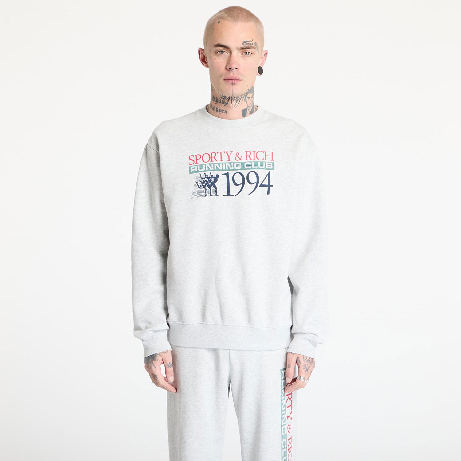 Sveter Sporty & Rich Sporty & Rich Finish Line Crewneck Sweatshirt Šedá | ST071514167GY03, 0