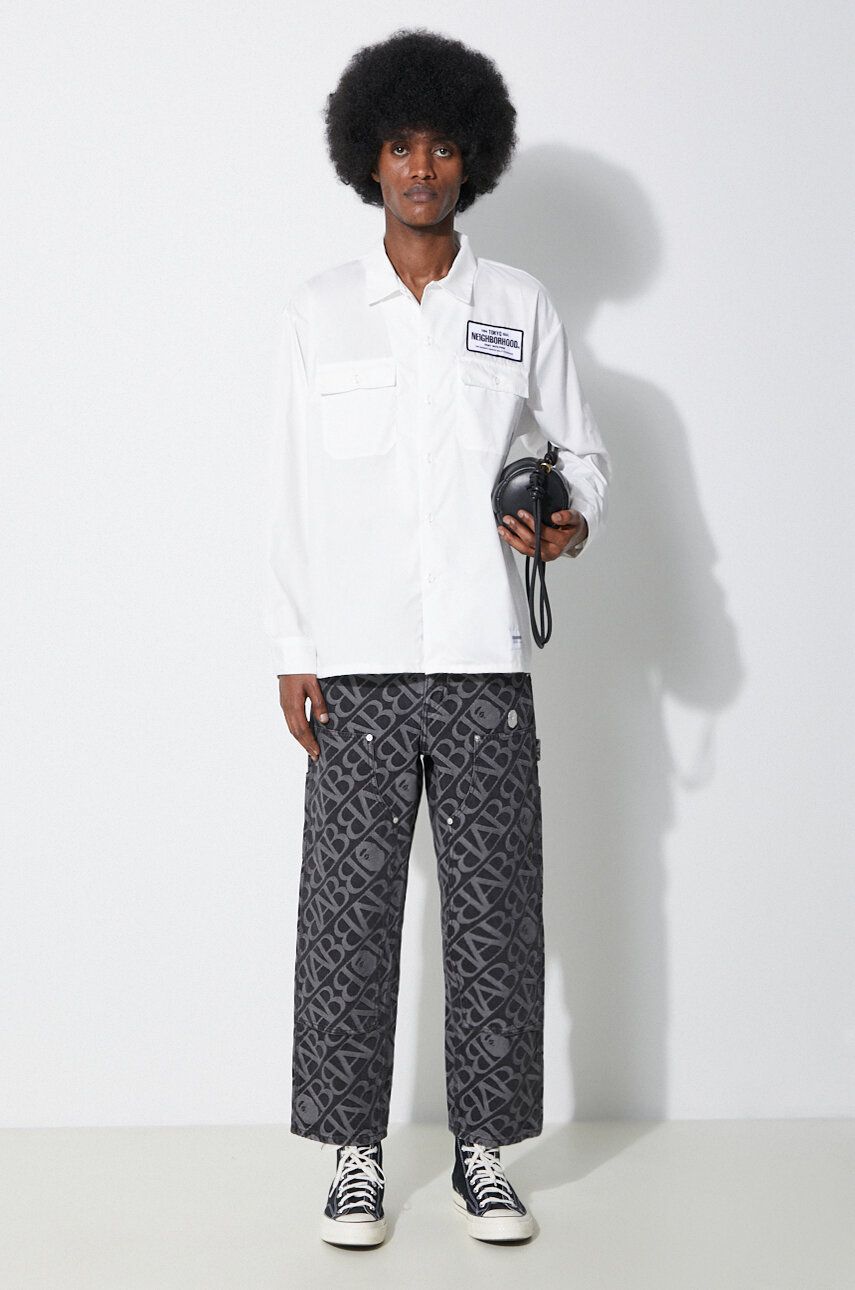 Cargo nohavice BAPE A Bathing Ape Metal One Point Double Knee Denim Work Pants Čierna | 1J80150052, 1