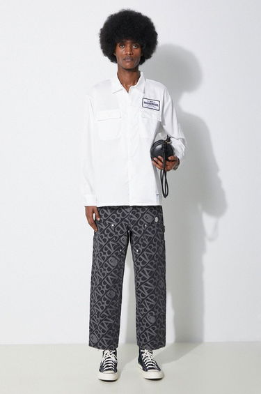 Cargo nohavice BAPE A Bathing Ape Metal One Point Double Knee Denim Work Pants Čierna | 1J80150052, 1