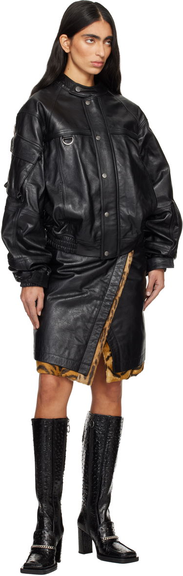 Tenisky a topánky Martine Rose Martine Rose Embossed Square Toe Block Heel Tall Boots with Chain Čierna | 1077LE03001, 4