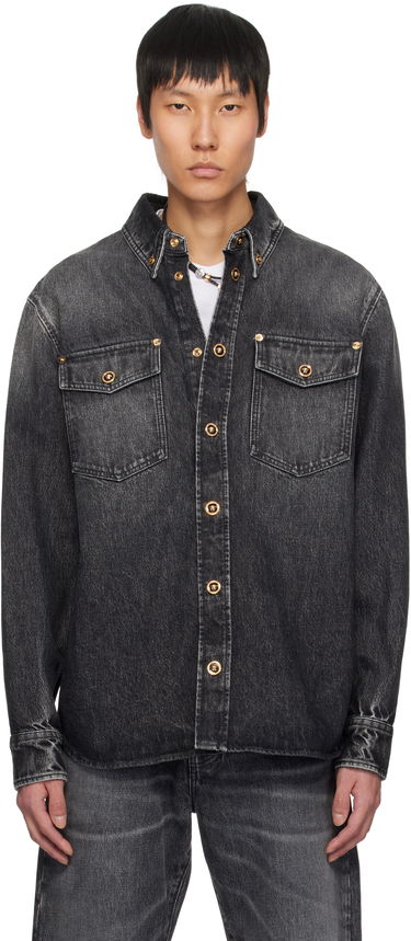 Košeľa Versace Versace Stonewashed Denim Overshirt Čierna | 1013887_1A13718, 0