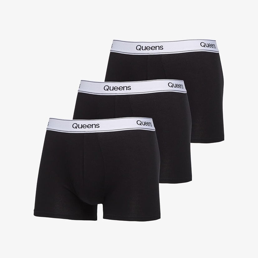 Boxerky Queens Queens 3-Pack Boxer Briefs M Čierna | QNS_079