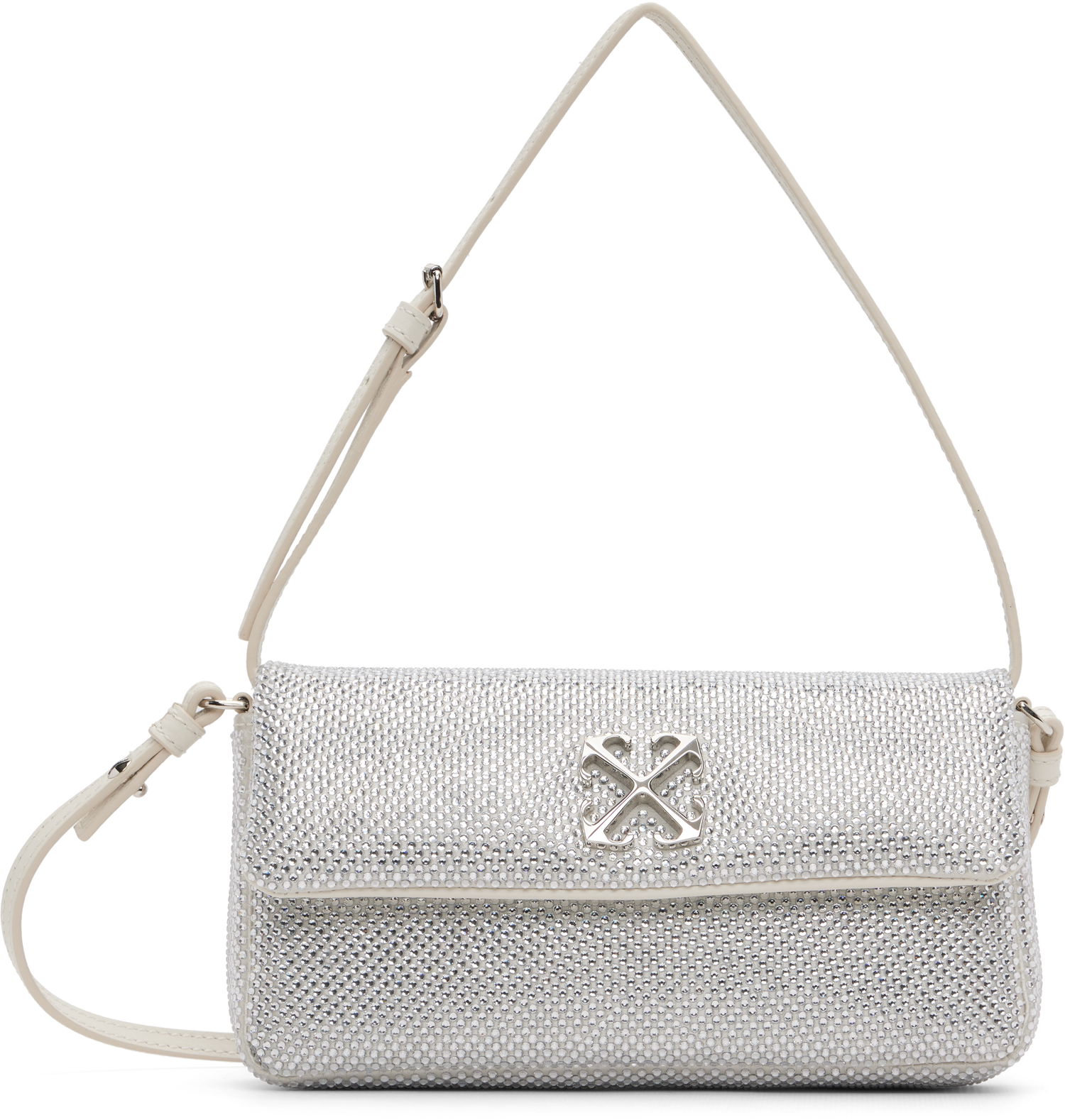 Taška cez rameno Off-White Jitney Shoulder Strass Metalická | OWNN18BF25FAB0010600, 0