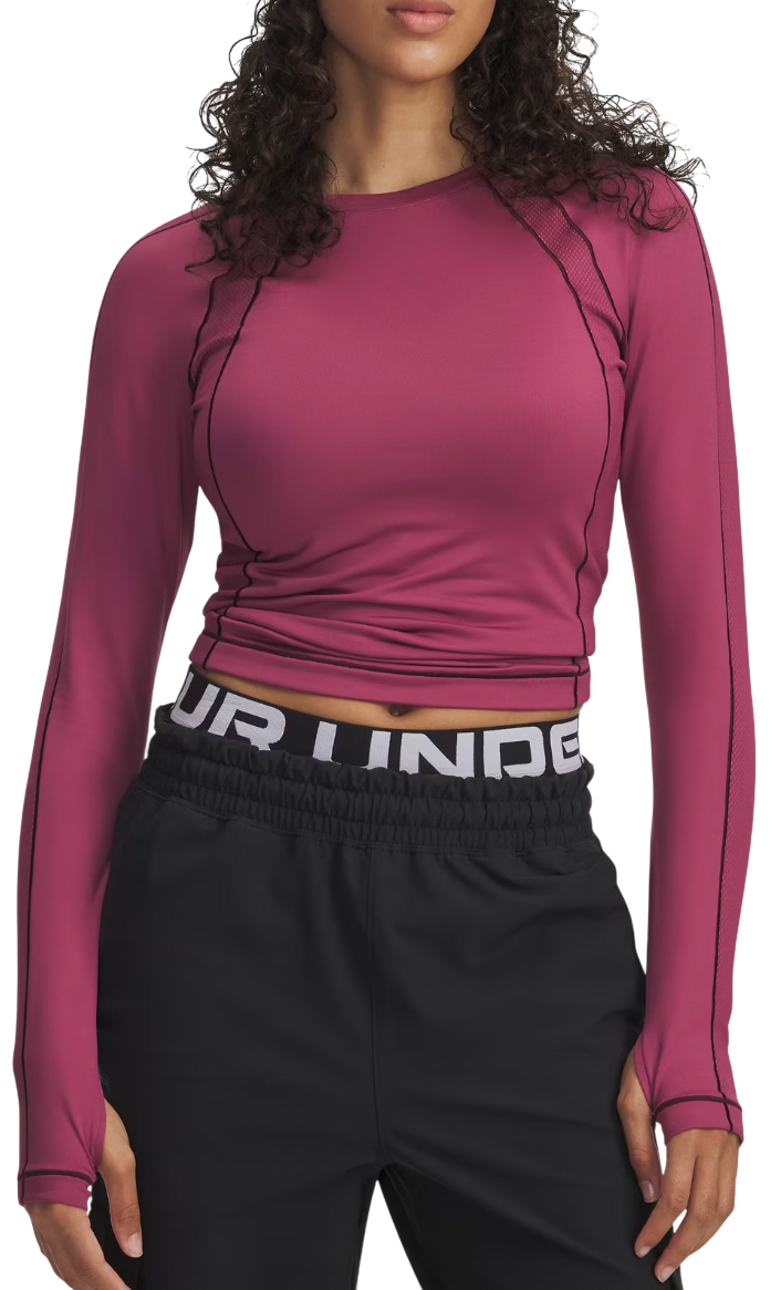 Tričko Under Armour ColdGear Textured Crew Long-Sleeve Top Vínová | 6003999-659, 0