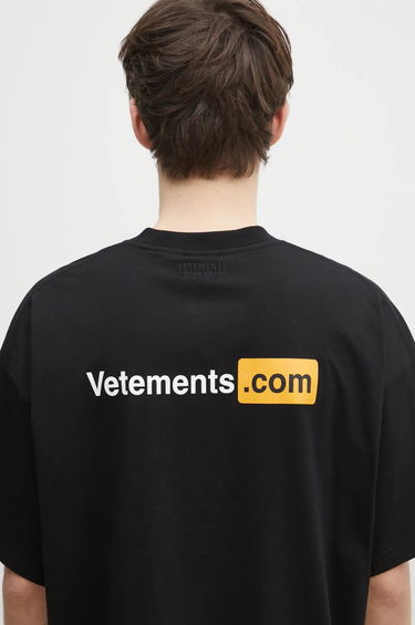 Tričko VETEMENTS Black '.Com' T-Shirt Čierna | UA66TR750B, 3