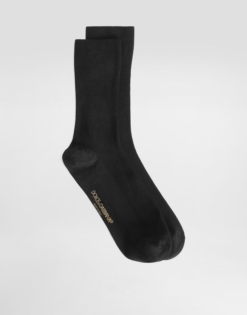 Ponožky Dolce & Gabbana Dolce & Gabbana Ribbed Socks Čierna | GX09KTJFMNBN0000