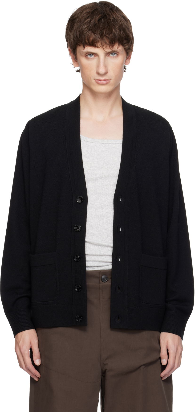 Sveter Dries Van Noten Merino Wool Cardigan Čierna | 252-021203-2700