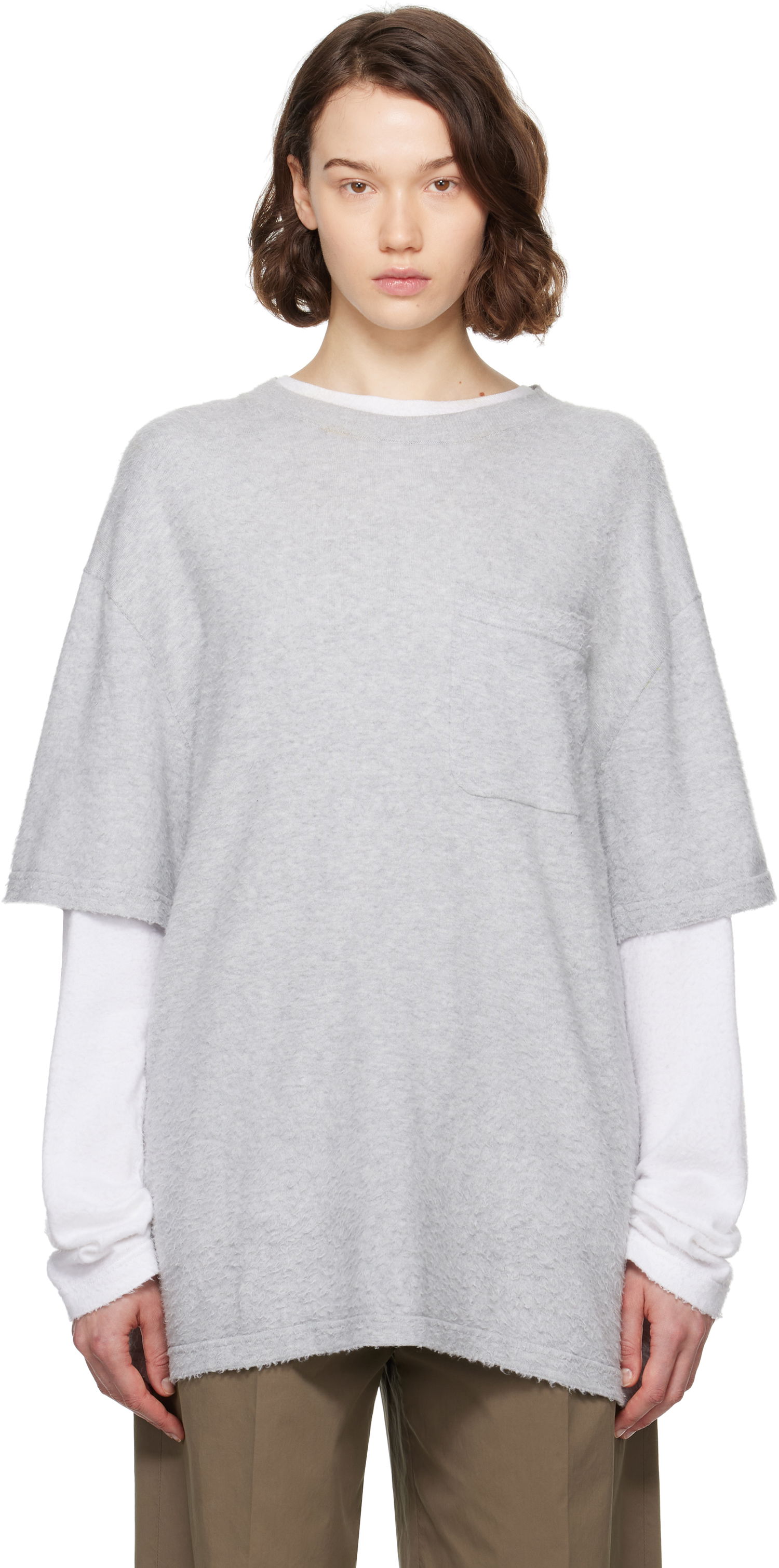 Sveter The Row The Row Kaddy Pocket T-Shirt Šedá | 8943-Y916, 0