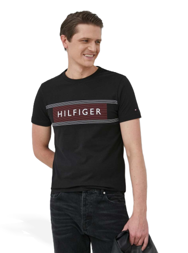 Tričko Tommy Hilfiger Logo Slim Fit Čierna | MW0MW30035.PPYX