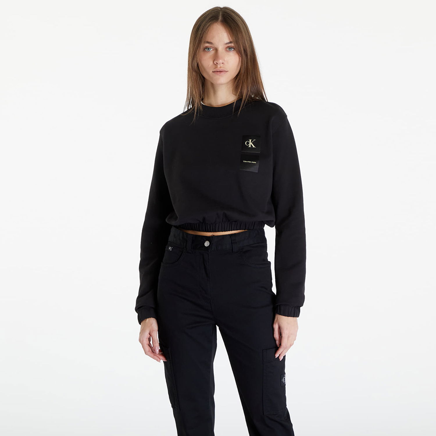 Mikina CALVIN KLEIN Satin Boxes Crewneck Sweatshirt Black Čierna | J20J223081 BEH, 0