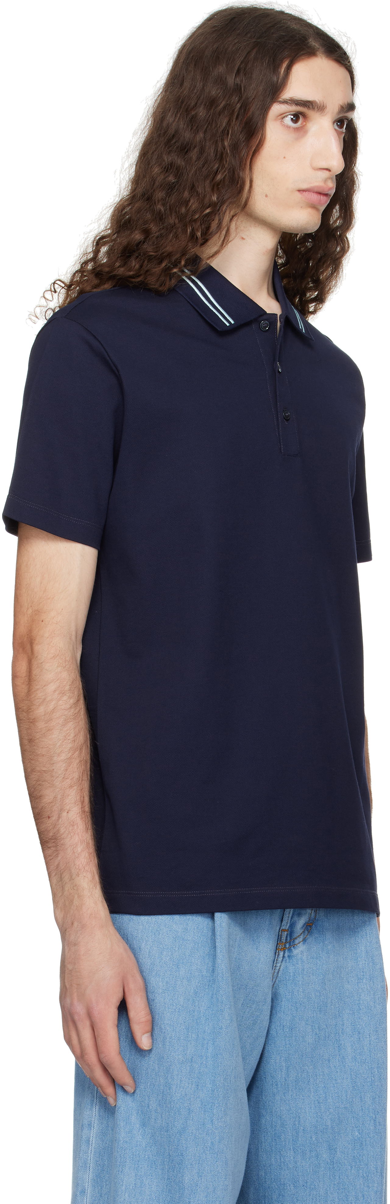Polo tričko Versace Versace Embroidered Medusa Polo Navy | 1013906_1A13463, 1