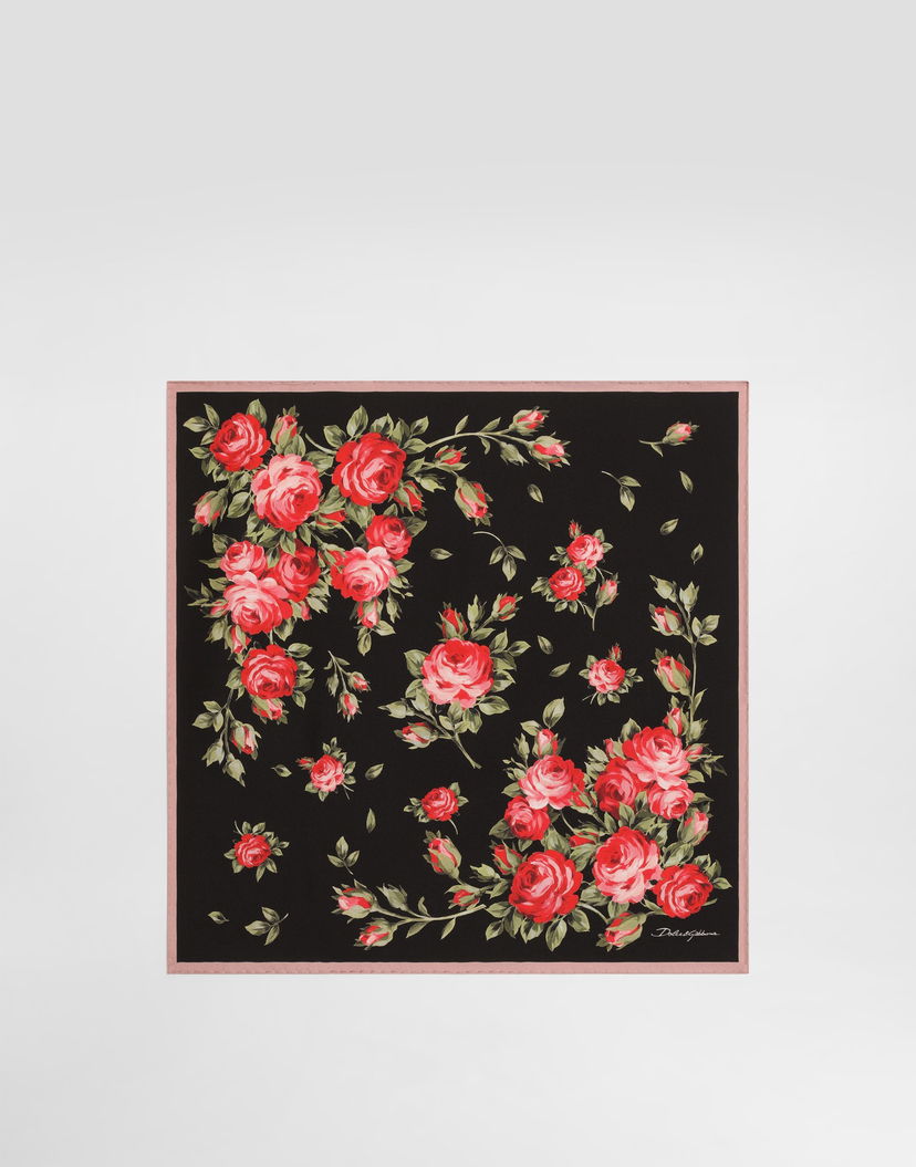 Šál Dolce & Gabbana Rose Bouquet-print Silk Twill Scarf 50x50 Rôznofarebný | FN093RGDDPMHN5ZN