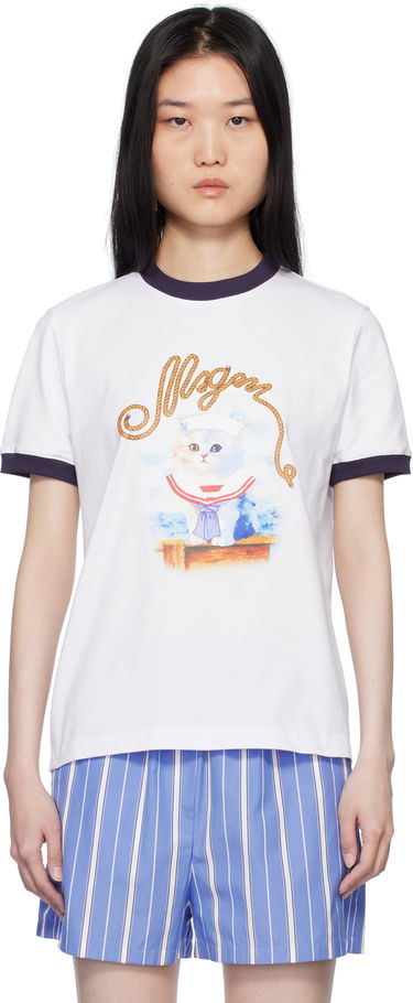 Tričko MSGM White Graphic Print T-Shirt Biela | 3841MDM152 257002, 0
