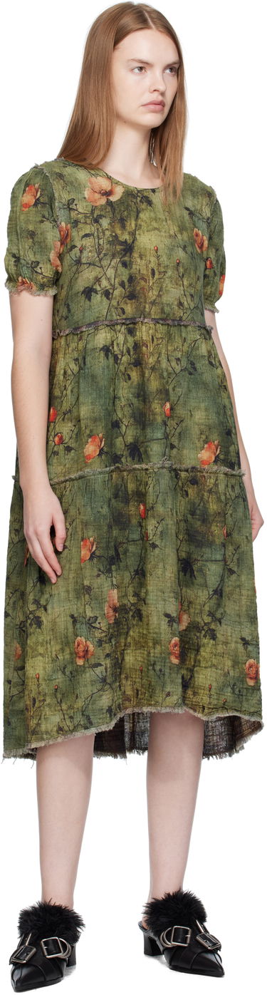 Šaty R13 R13 Relaxed Reversible Midi Dress Zelené | R13WR465-R582B, 3