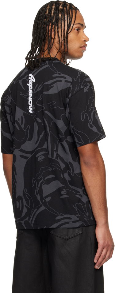 Tričko AAPE by A Bathing Ape Moonface Logo Camo Short Sleeve T-shirt Čierna | AAPTEM1602XXNBKZ, 2