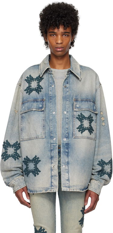 Košeľa AMIRI AMIRI MA Quad Appliqué Denim Overshirt Modrá | AMDNOS1012, 0