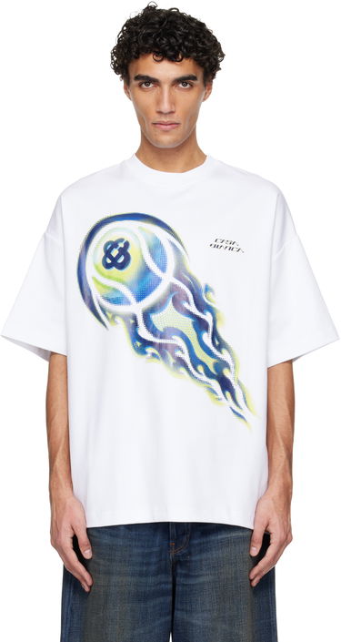 Tričko Casablanca Casablanca Flaming Tennis Ball Oversized Short Sleeve T-shirt Biela | M-SP26-JTS-064-01, 0