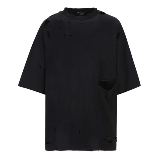 Tričko Balenciaga Designer Distressed T-Shirt Čierna | 661715TKV601000