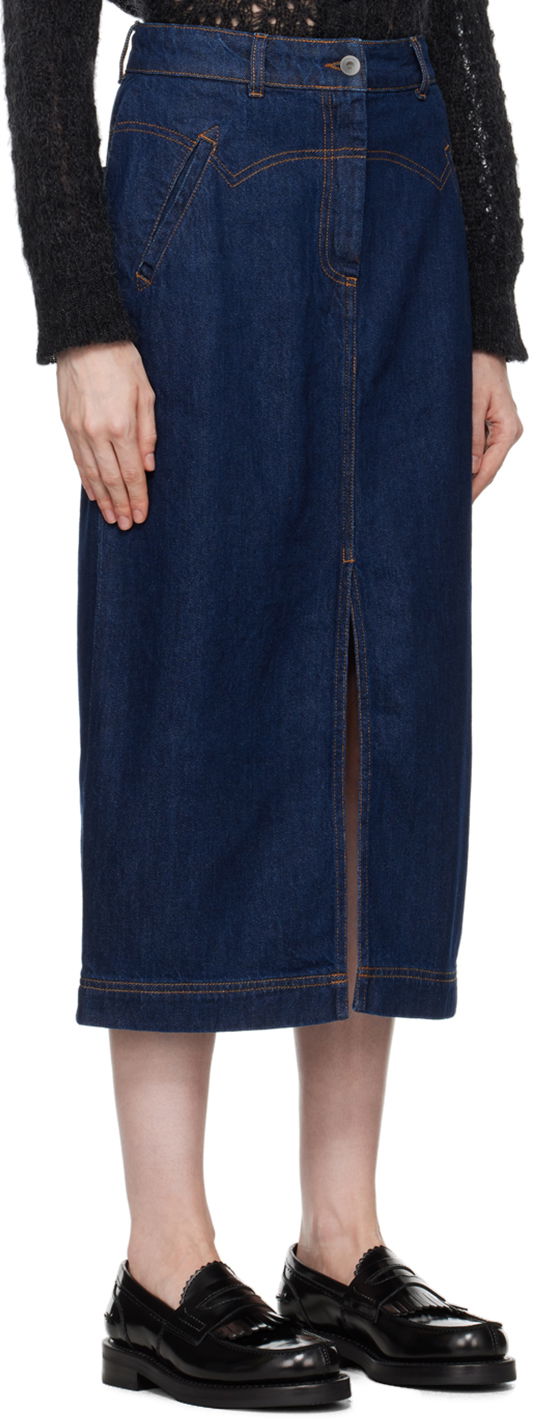 Sukňa YMC Dolly Denim Midi Skirt Navy | Q3XAB, 1