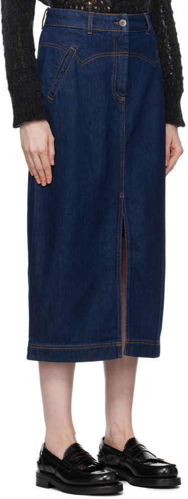 Sukňa YMC Dolly Denim Midi Skirt Navy | Q3XAB, 1