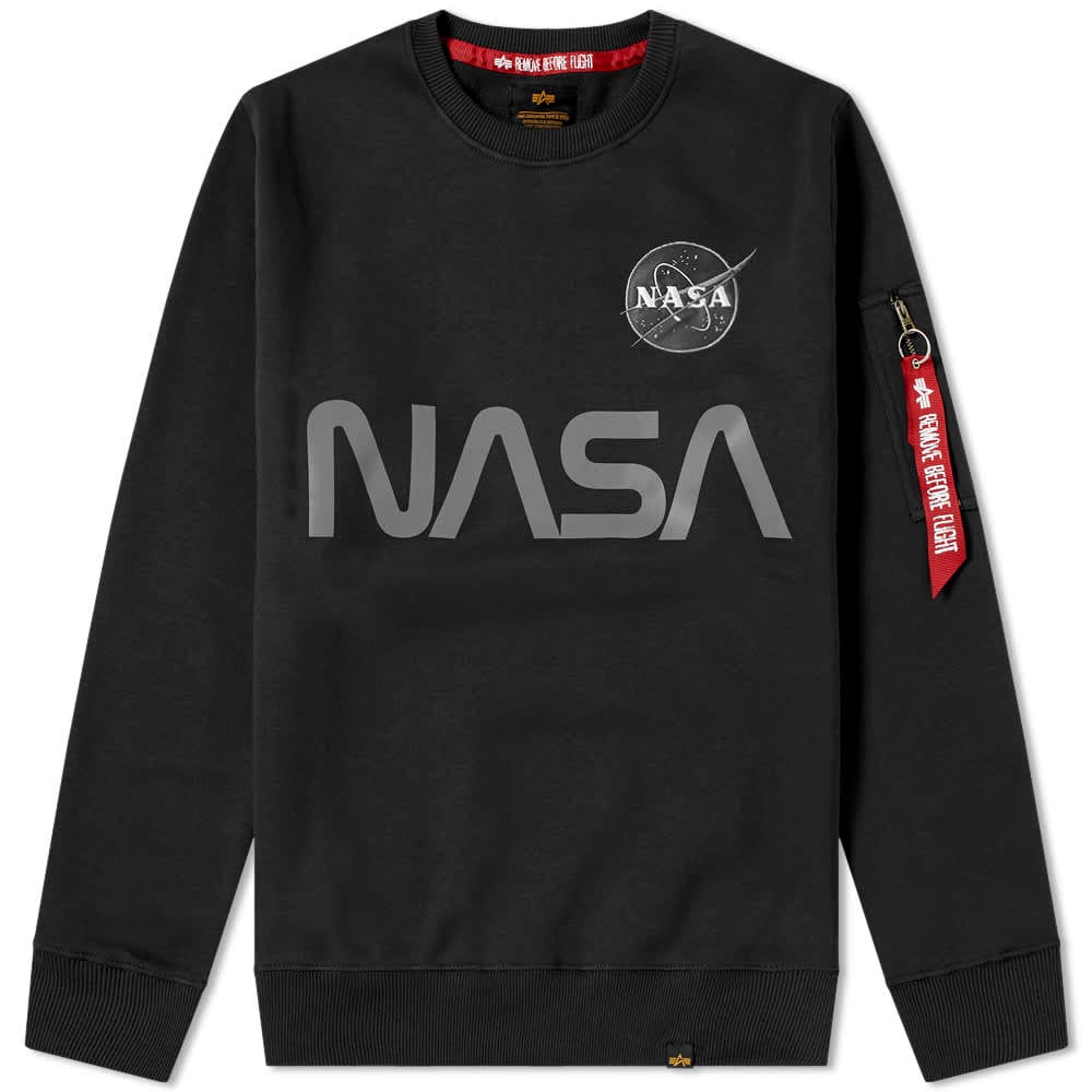 Sveter Alpha Industries NASA Reflective Crew Sweat Čierna | 178309-03, 0