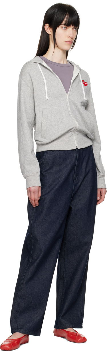 Mikina Comme des Garçons COMME des GARÇONS PLAY Small Heart Zip-Up Hoodie Šedá | T168-051, 3
