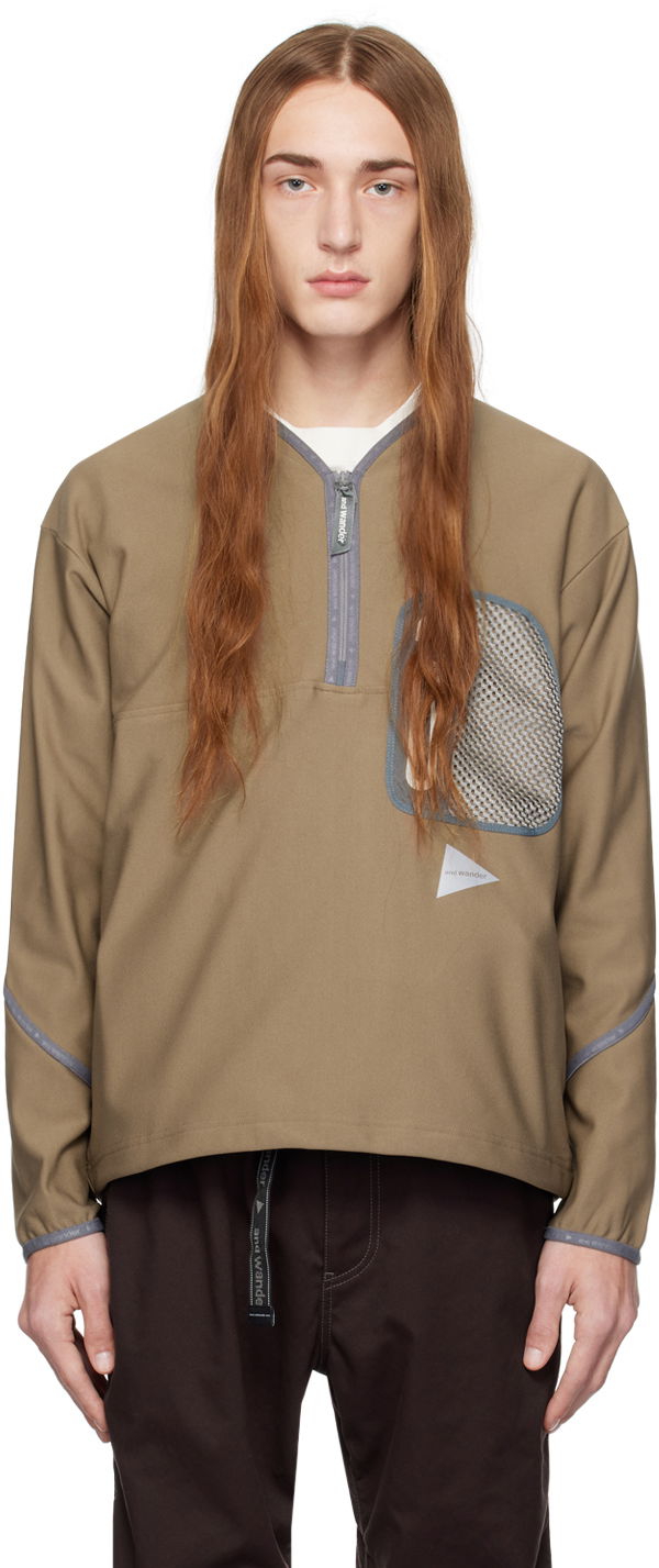 Košeľa and wander and wander Half-Zip Pullover Béžová | 5743284058, 0