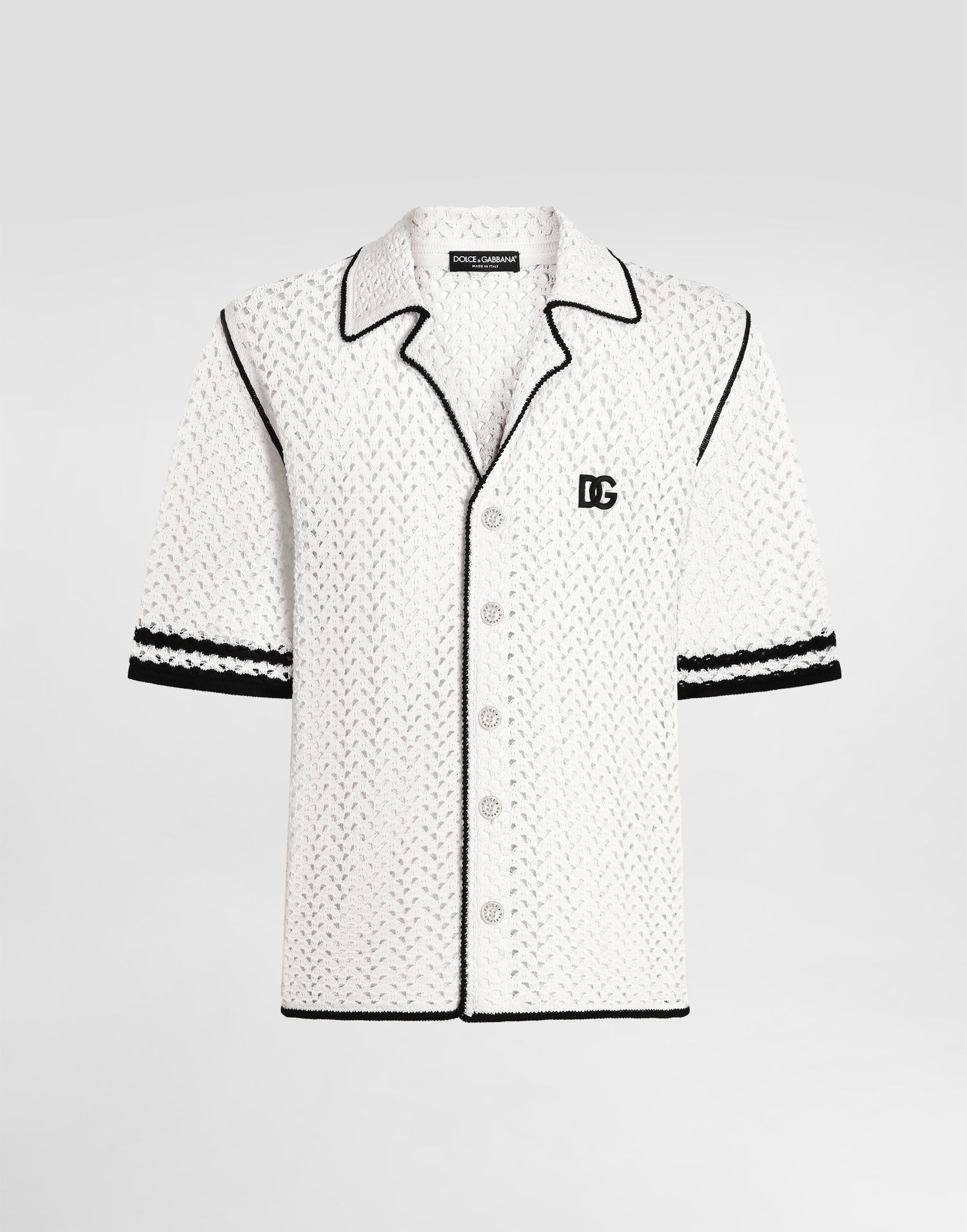 Košeľa Dolce & Gabbana Dolce & Gabbana Crochet Knitted Shirt Biela | GXVD0ZJBCHEW1001, 0