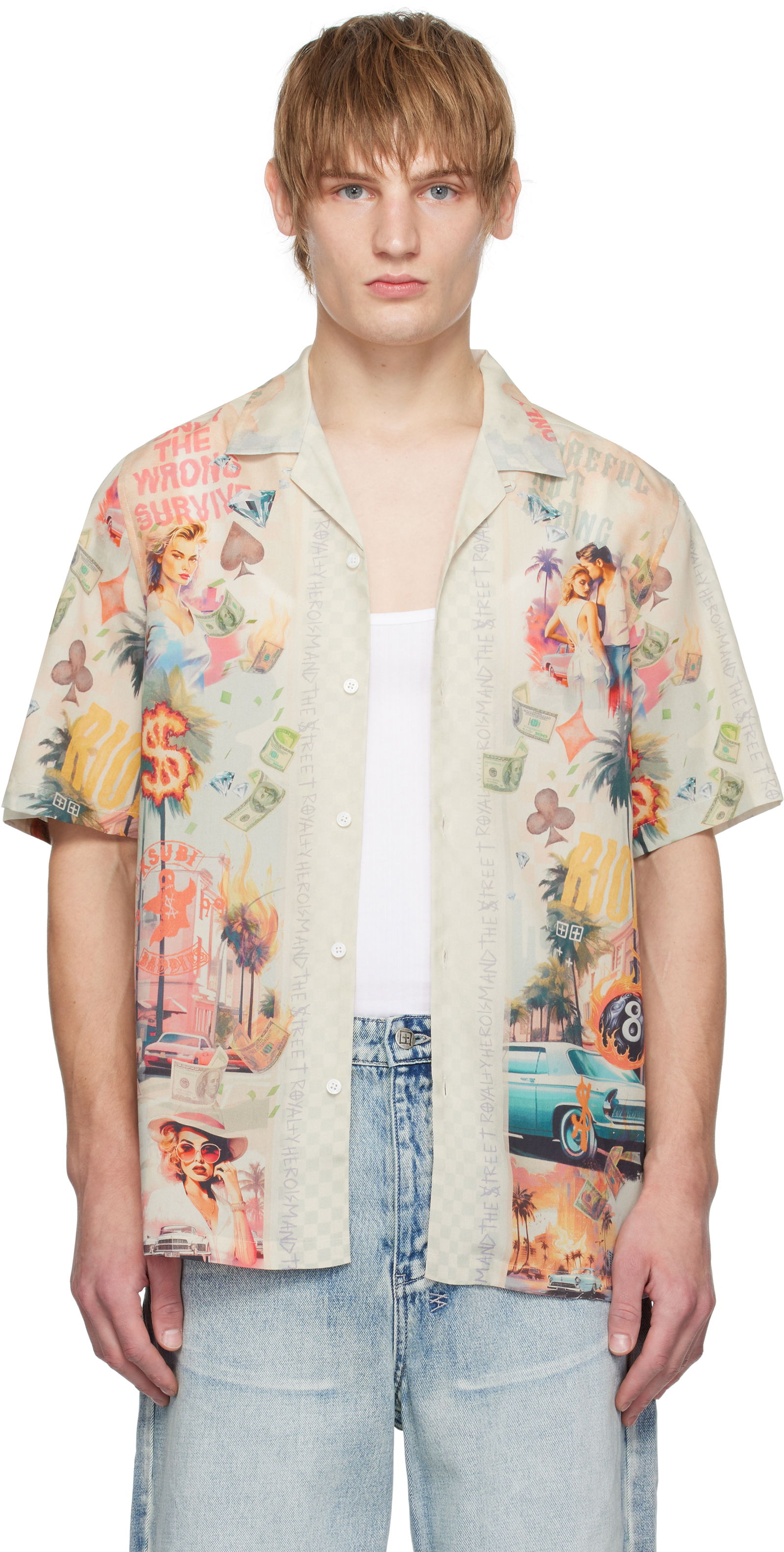 World Order Print Short Sleeve Resort Shirt