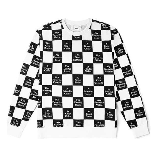 Mikina Vans Checkerboard Boyfriend Crew Sweatshirt Biela | VN0A5LJJ705, 0