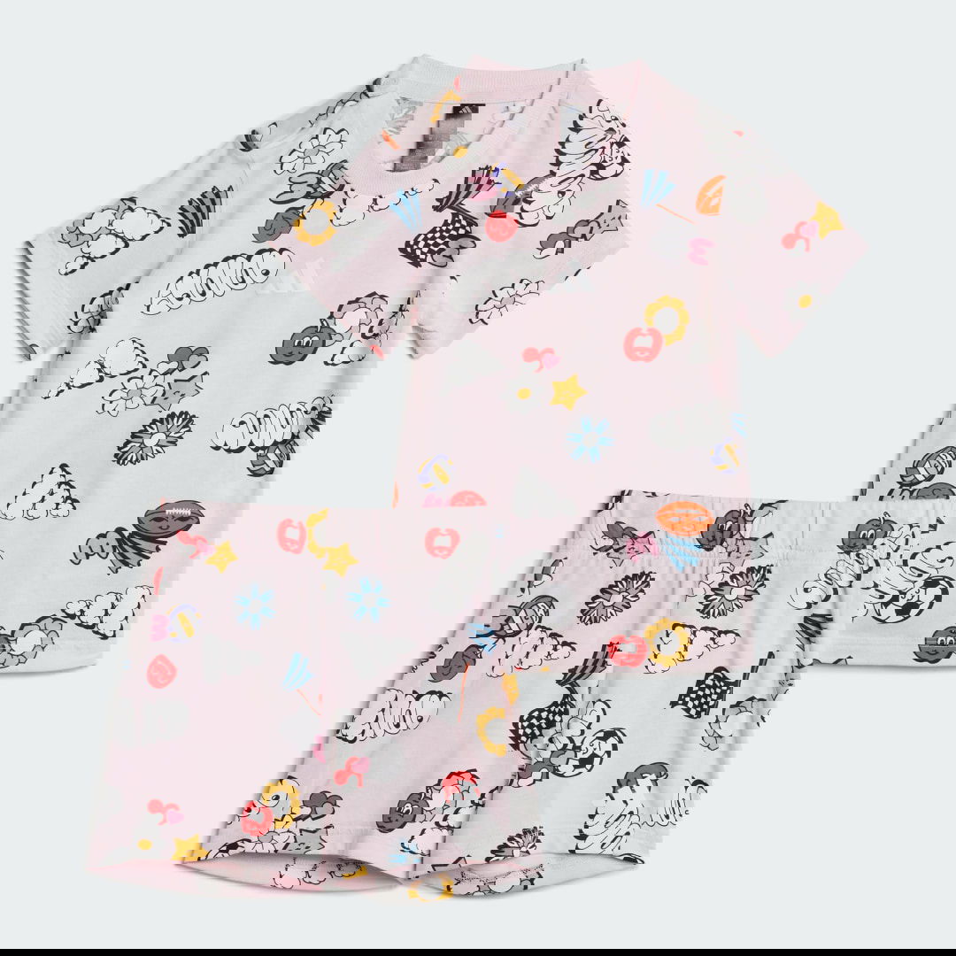 Súprava adidas Performance Kids' Seasonal Essentials Fun Allover Print Set Ružová | JI6235, 0