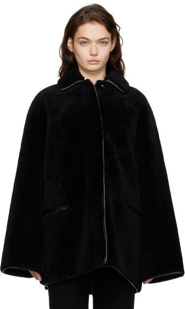 Kabáty TOTEME TOTEME Teddy Overshirt Shearling Jacket Čierna | 244-WRO0135-LE0080, 0